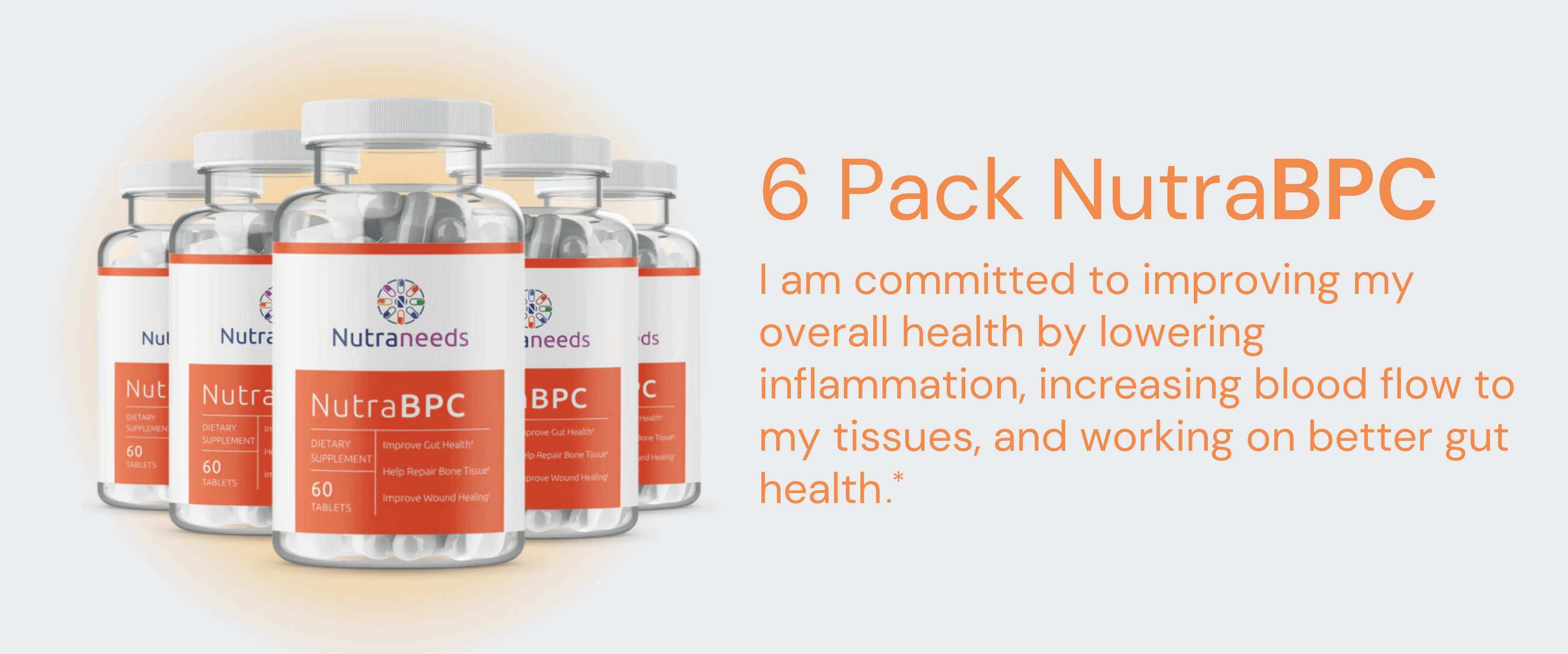 6 Pack of NutraBPC to improve overall health and gut health